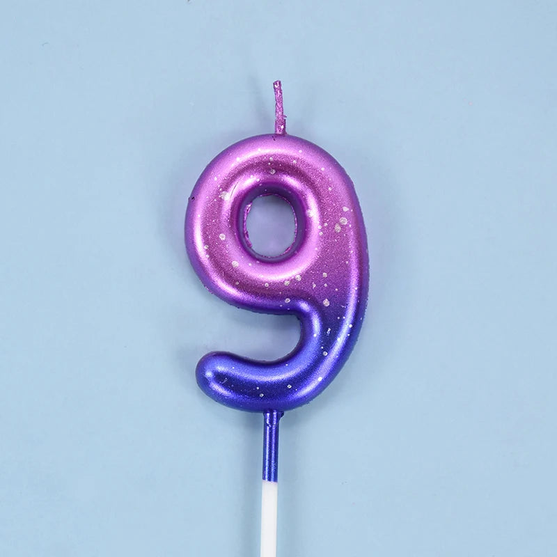 Gradient Glitter Number Cake Candles