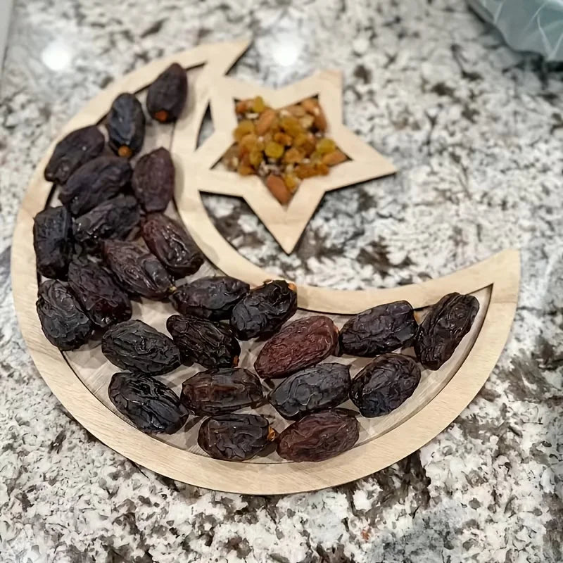 Ramadan Moon Star Wooden Tray