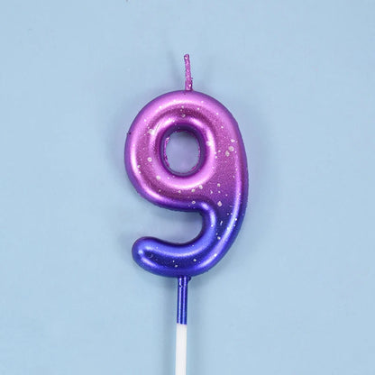 Gradient Glitter Number Cake Candles