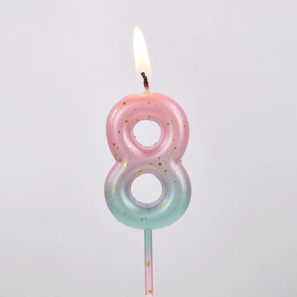Gradient Glitter Number Cake Candles