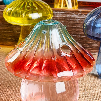 Colorful Mushroom Glass Bud Vase
