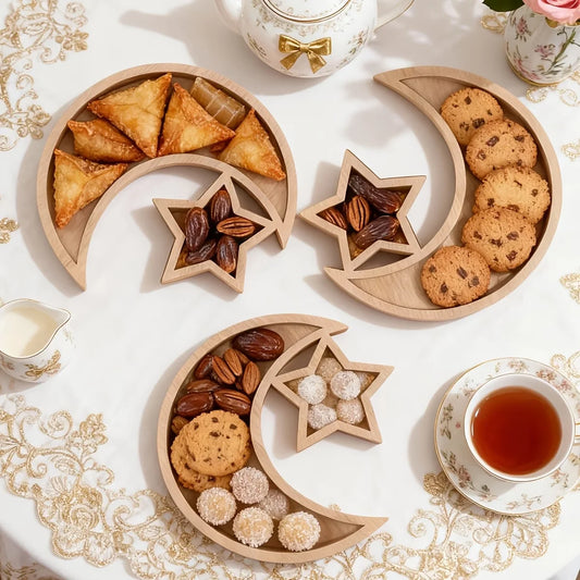 Ramadan Moon Star Wooden Tray
