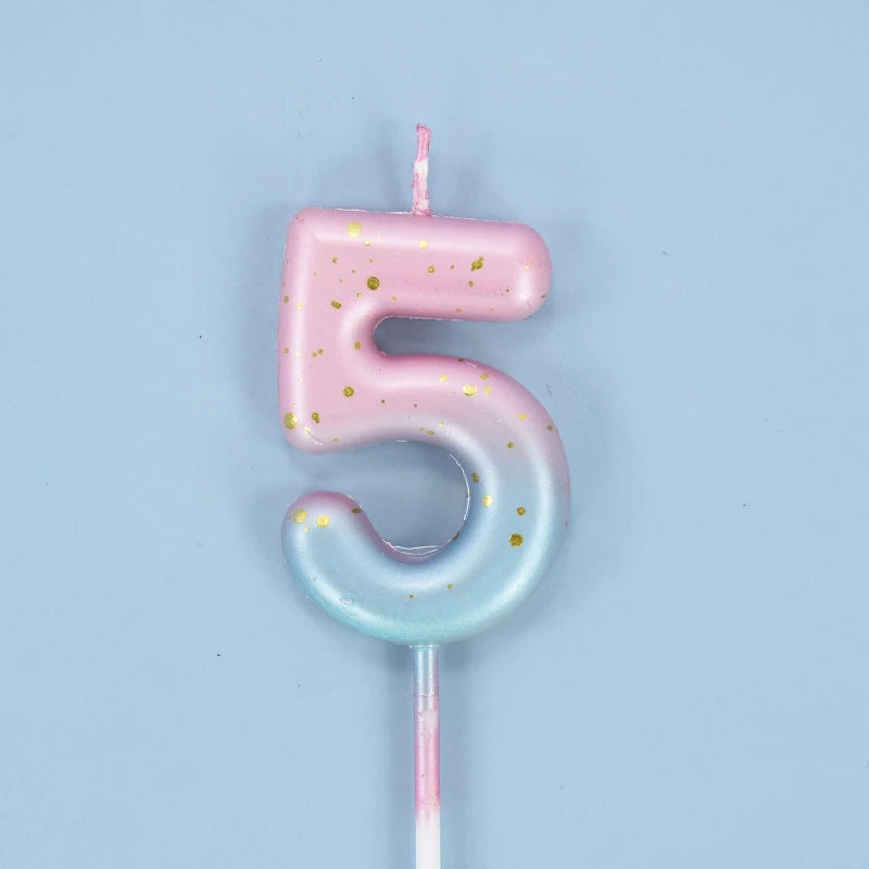 Gradient Glitter Number Cake Candles