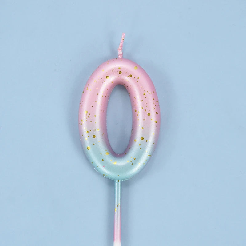 Gradient Glitter Number Cake Candles