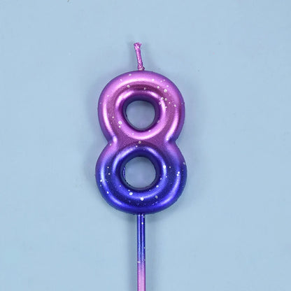 Gradient Glitter Number Cake Candles