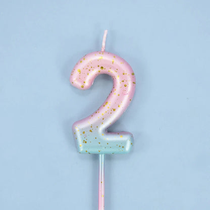 Gradient Glitter Number Cake Candles