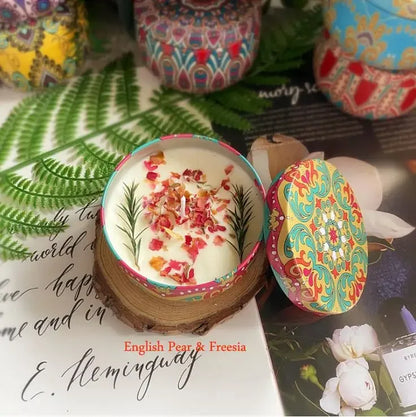 Soy Wax Dried Flower Candle