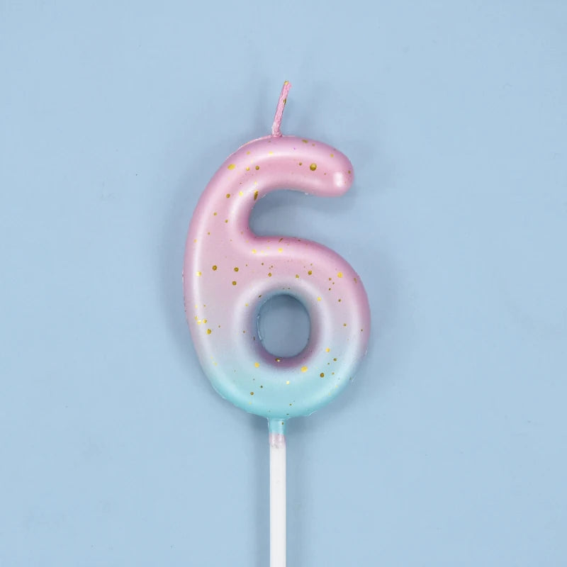 Gradient Glitter Number Cake Candles