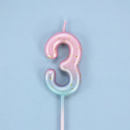 Gradient Glitter Number Cake Candles
