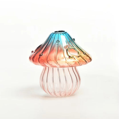 Colorful Mushroom Glass Bud Vase
