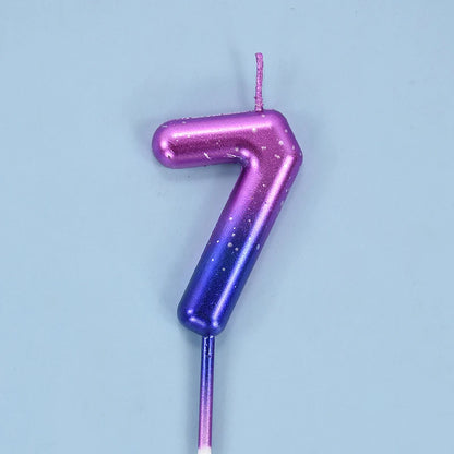 Gradient Glitter Number Cake Candles