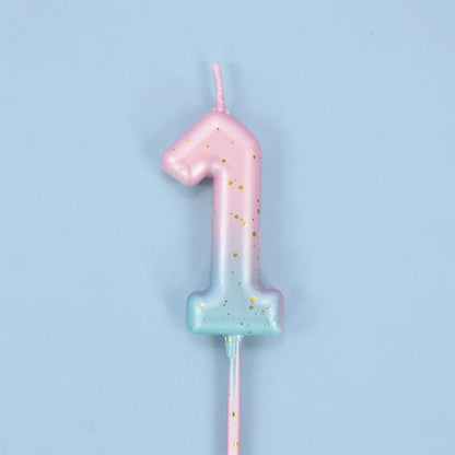 Gradient Glitter Number Cake Candles