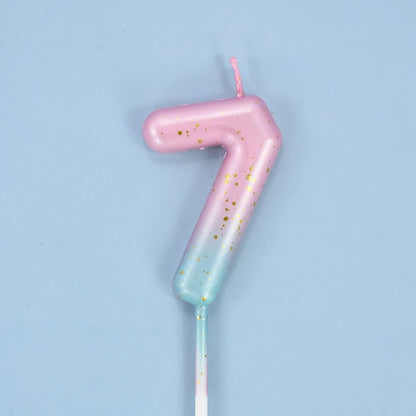 Gradient Glitter Number Cake Candles
