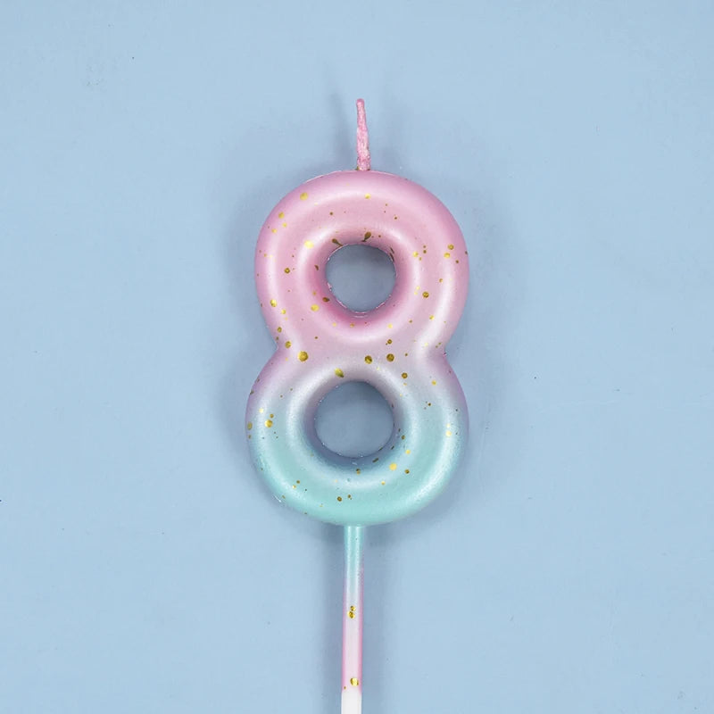 Gradient Glitter Number Cake Candles