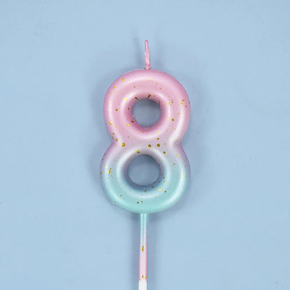 Gradient Glitter Number Cake Candles